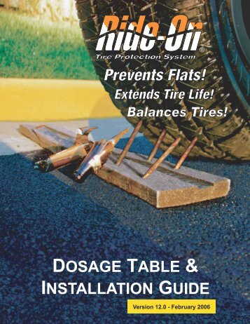 DOSAGE TABLE & INSTALLATION GUIDE