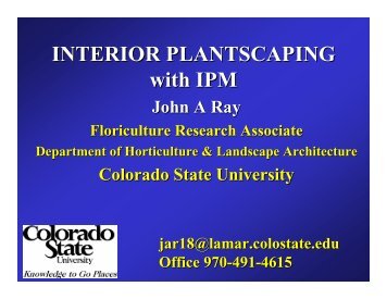 INTERIOR PLANTSCAPING with IPM