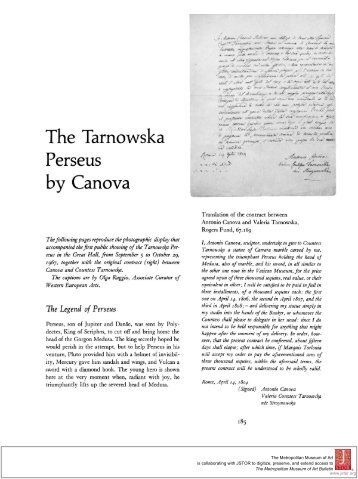 The Tarnowska Perseus by Canova - The Metropolitan Museum of Art