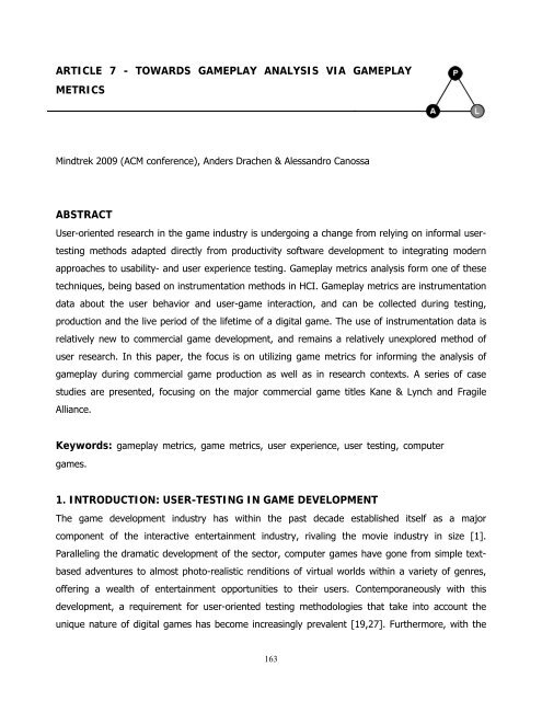 Play-Persona: Modeling Player Behaviour in Computer Games