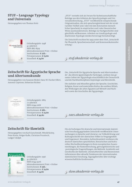 Akademie Verlag - Oldenbourg Verlag