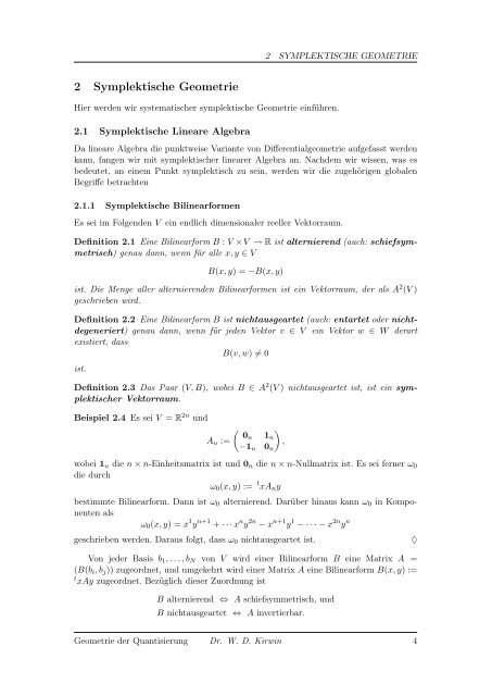 2 Symplektische Geometrie