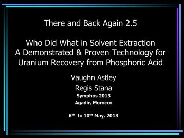 Uranium Recovery from Phosphoric Acid