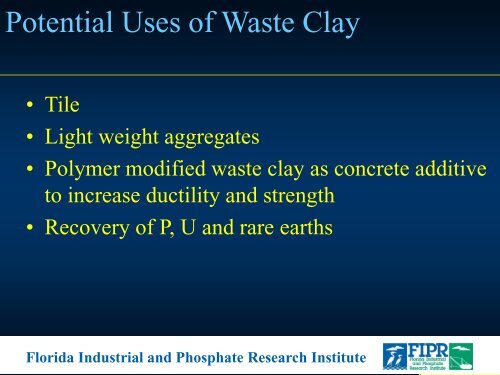 Comprehensive Recovery& Sustainable Development of Phosphate Resources