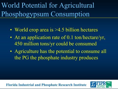 Comprehensive Recovery& Sustainable Development of Phosphate Resources