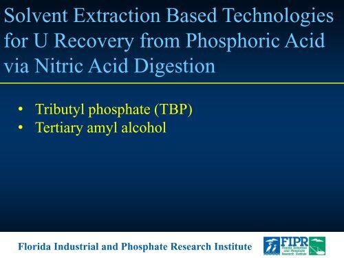 Comprehensive Recovery& Sustainable Development of Phosphate Resources