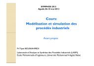 Cours Modélisation et simulation des procédés industriels