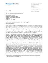 National Technical Systems, Inc.; Rule 14a-8 no-action letter