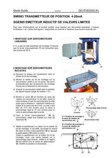 SMI983 TRANSMETTEUR DE POSITION 4-20mA SGE985 - Invensys