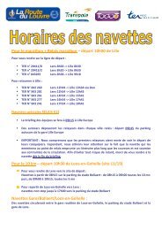 Horaires des navettes 2012 - Tadao