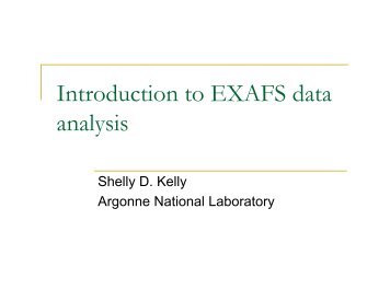 Introduction to EXAFS data analysis