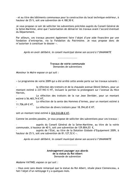 Conseil municipal du 30 mars - Sainte Adresse