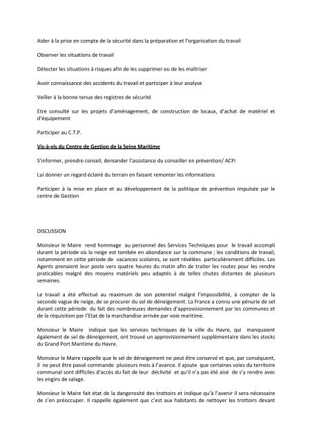 Conseil municipal du 22 fÃ©vrier 2010 - Sainte Adresse