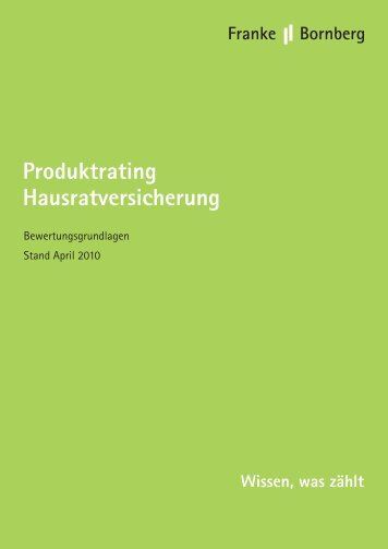 Produktrating Hausratversicherung - bei Franke und Bornberg