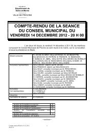 COMPTE-RENDU DE LA SEANCE DU CONSEIL MUNICIPAL DU