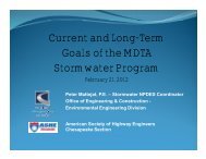 Current and Long-Term Goals of the MDTA Stormwater Program