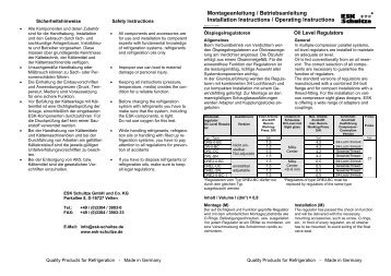 Montageanleitung / Betriebsanleitung Installation ... - ESK Schultze