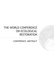 THE WORLD CONFERENCE ON ECOLOGICAL RESTORATION