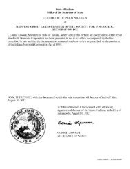 Indiana official acceptance letter and our articles of incorporation