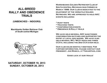 ALL-BREED RALLY AND OBEDIENCE TRIALS