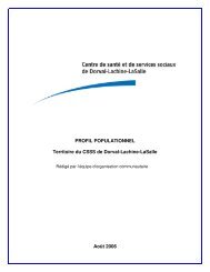 PROFIL POPULATIONNEL Territoire du CSSS de Dorval-Lachine-LaSalle Août 2006