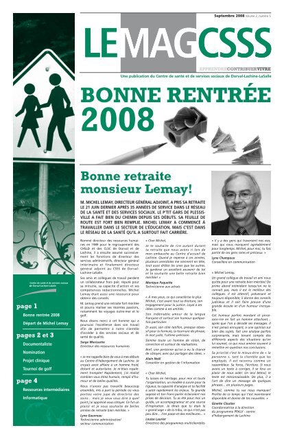 Septembre 2008 - CSSS de Dorval-Lachine-LaSalle