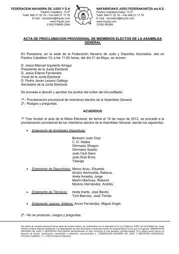 Acta Proclamacion Provisional de miembros electos a la Asamblea ...