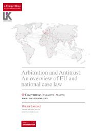 Arbitration and Antitrust An overview of EU and national case law