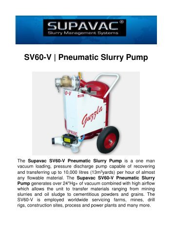 SV60-V | Pneumatic Slurry Pump