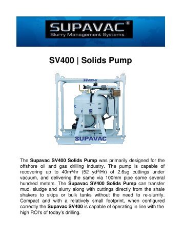SV400 | Solids Pump