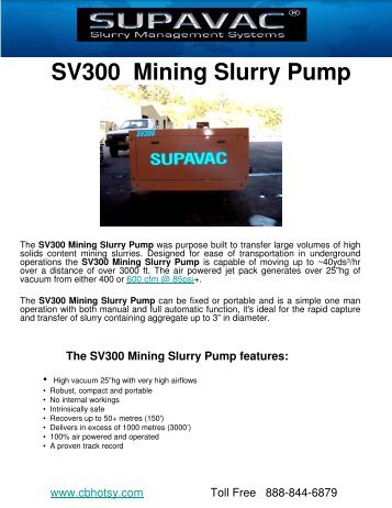 SV300 Mining Slurry Pump