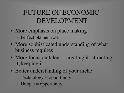 LOCAL ECONOMIC DEVELOPMENT