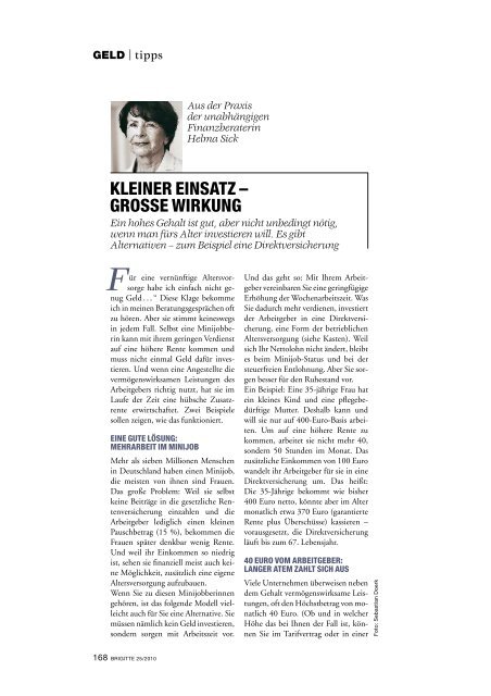 Brigitte-Text 2510 - frau & geld Helma Sick