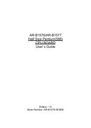 AR-B1576/AR-B1577 Half Size Pentium(586) CPU BOARD User’ s Guide