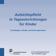 Aufsichtspflicht in Tageseinrichtungen für Kinder Grundlagen - LWL