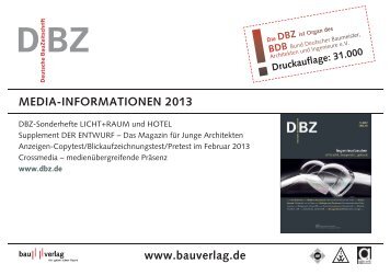 DBZ Deutsche Bauzeitschrift Media-Informationen 2013 - Bauverlag