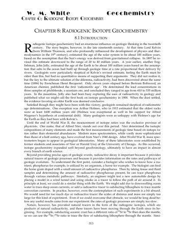 W. M. White Geochemistry Chapter 8: Radiogenic Isotope ...