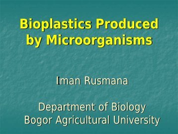 Bioplastics Produced by Microorganisms