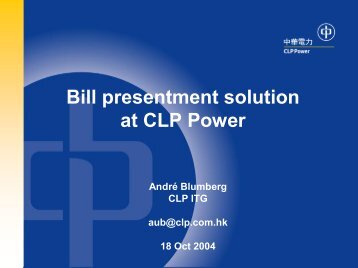 Bill presentment solution at CLP Power