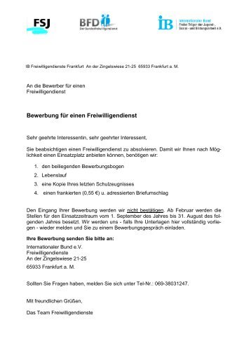 freiwilligendienste (fsj + bfd) - Internationaler Bund