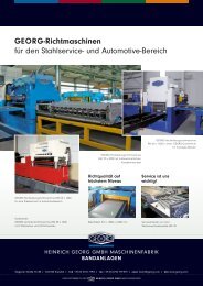 GEORG-Richtmaschinen für den Stahlservice- und Automotive ...