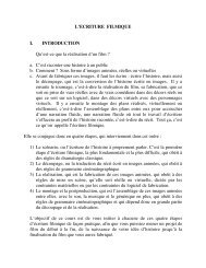 L'ECRITURE FILMIQUE I. INTRODUCTION Qu'est-ce que la ...