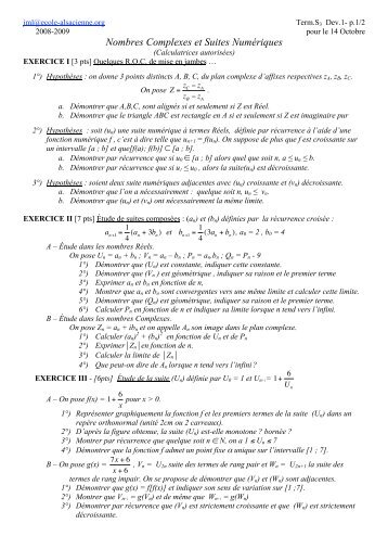 Nombres Complexes et Suites Numériques