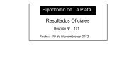 Hipódromo de La Plata Resultados Oficiales