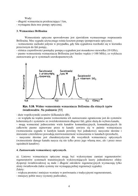 Wzmacniacze światłowodowe Wykład 9 SMK