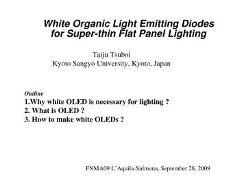 White Organic Light Emitting Diodes for Super-thin Flat Panel Lighting