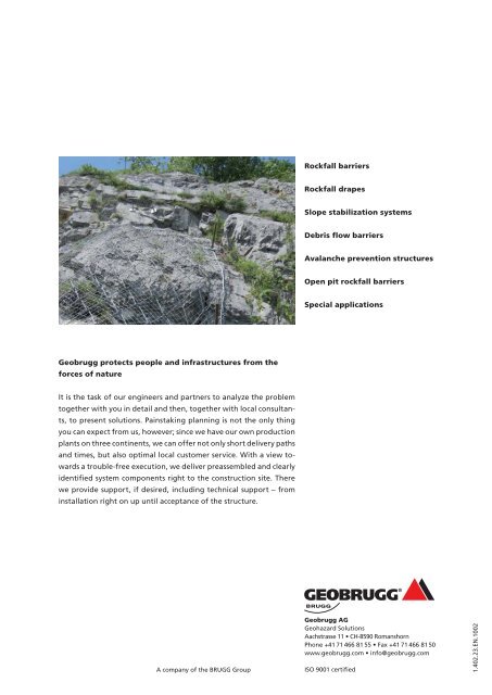 SPIDER® Rock protection system - Geobrugg AG