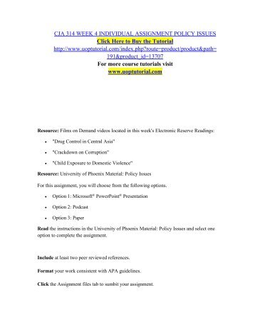 policy issues cja 314 crackdown on corruption For more course tutorials visit\nwwwtutorialrankcom\ntutorial purchased: 4 times, rating: a \n\ncja 314 week 1 individual assignment crime data comparison paper. policy issues cja 314 crackdown on corruption For more course tutorials visit\nwwwtutorialrankcom\ntutorial purchased: 4 times, rating: a \n\ncja 314 week 1 individual assignment crime data comparison paper.