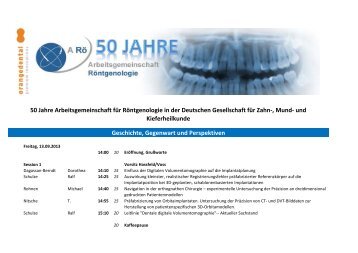 50 Jahre Arbeitsgemeinschaft für Röntgenologie in der Deutschen ...