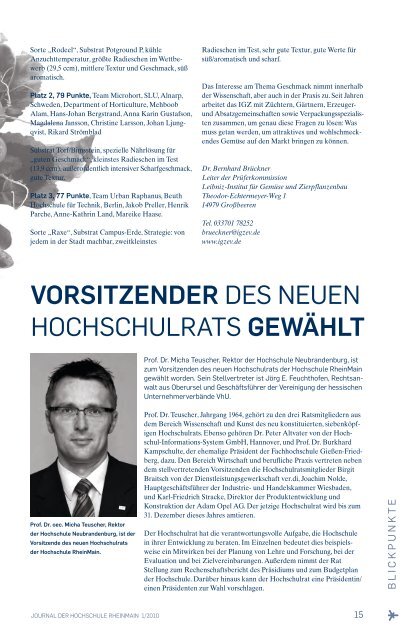 Journal Hochschule RM - Hochschule RheinMain